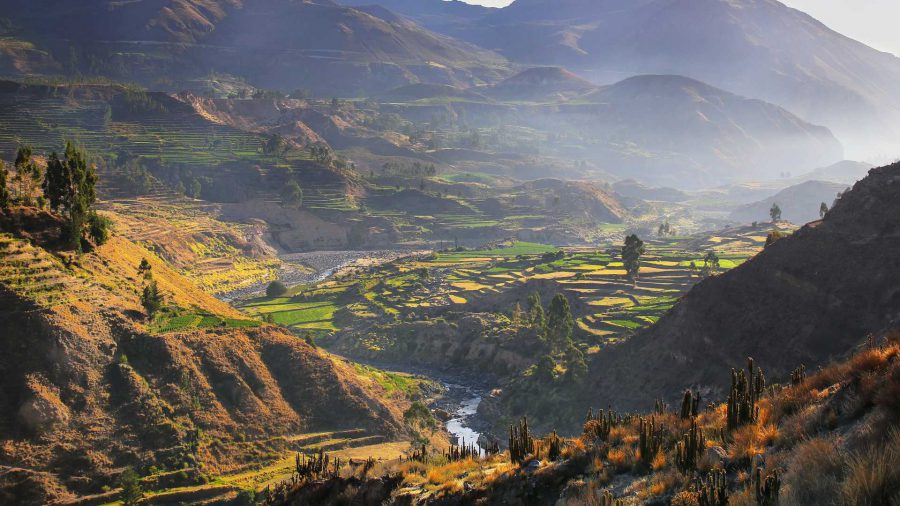 View of the Colca Canyon Trek by morning