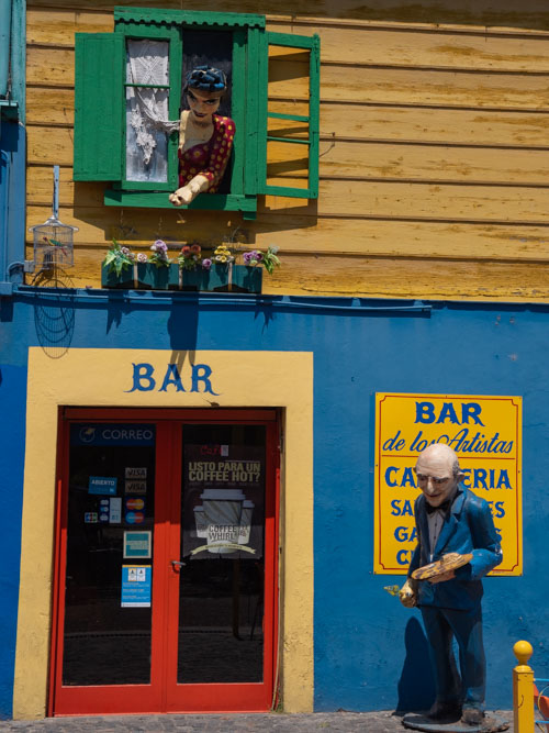 The colours of La boca at a bar in Buenos Aires, Argentina