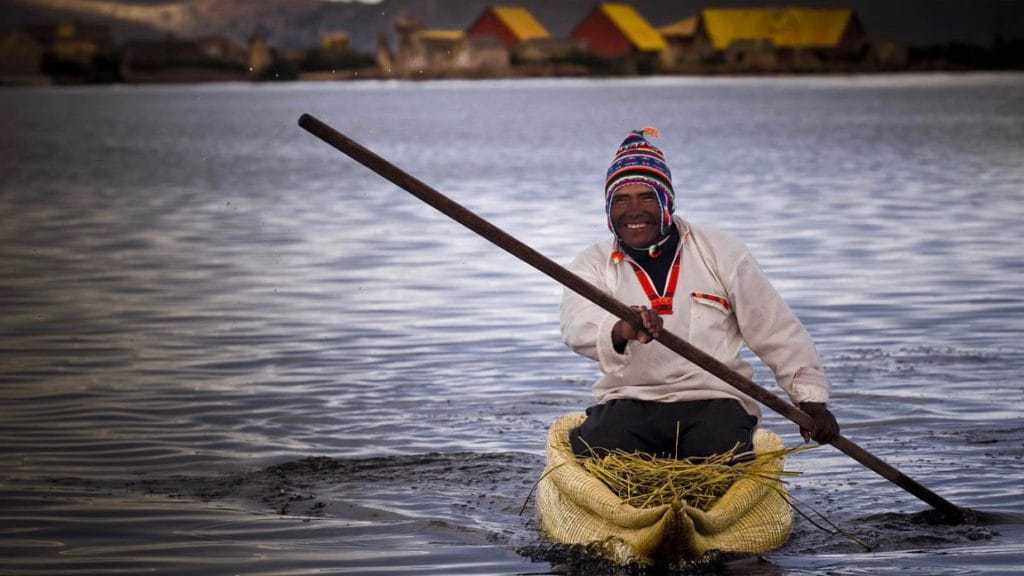 Lake Titicaca Tour from Puno - Man on a Boat