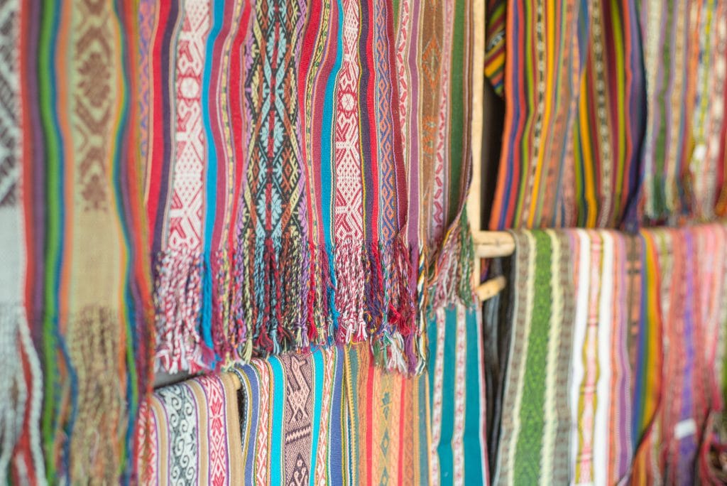 Peruvian Textiles - Finished Scarves at Amaru Village