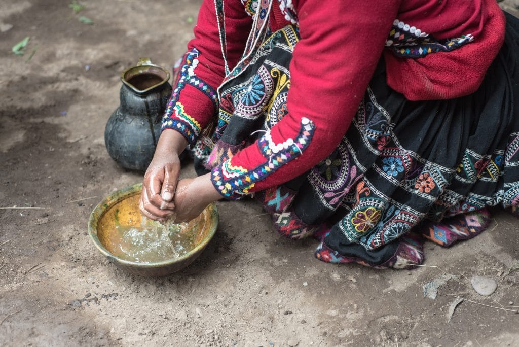 Peruvian textile weaving - Andean shampoo, otherwise known as quinoa.