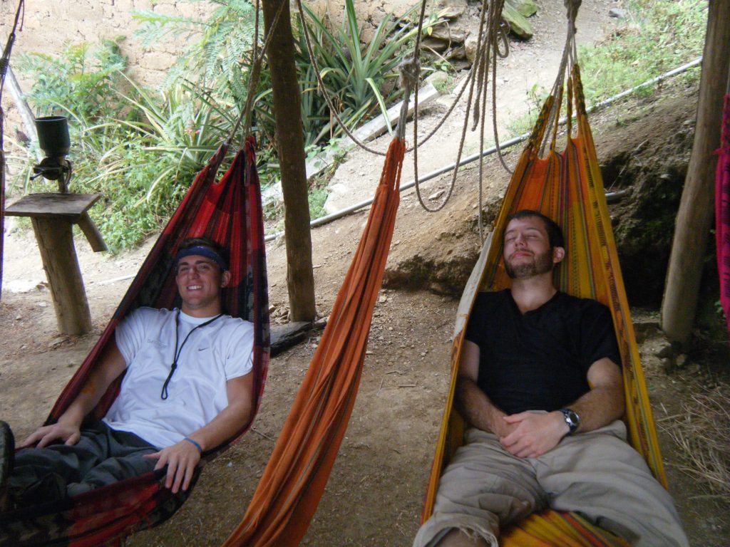 Inca Jungle Trail - Jungle trail trekkers relax in hammoacks.