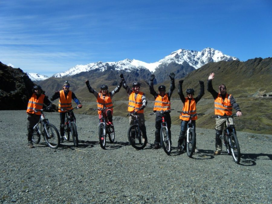 Inca Jungle Trail - Group of cyclists enjoying the trail.