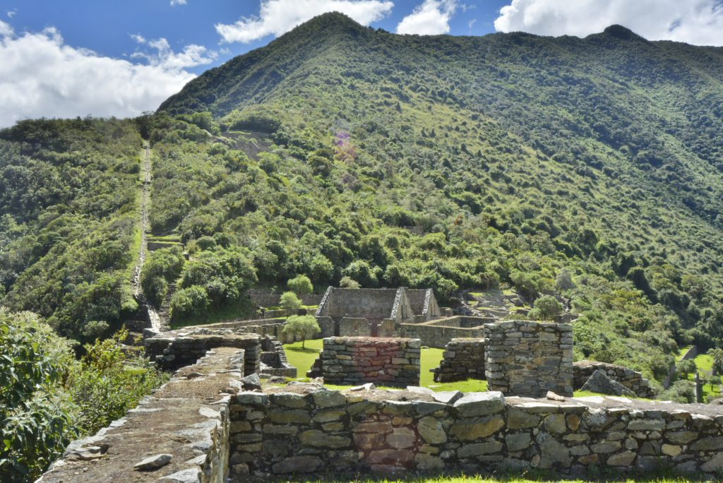 View of Choquequirao ruins in Cusco