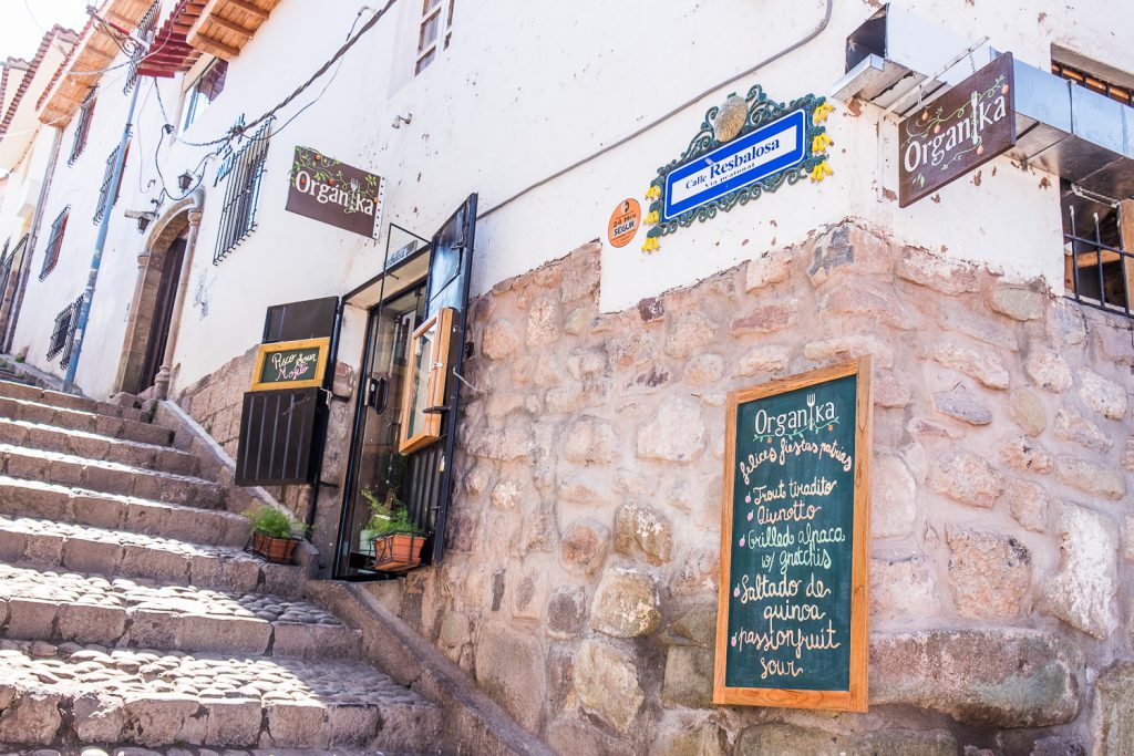 Vegetarian food in Peru - Organika restaurant in Cusco.