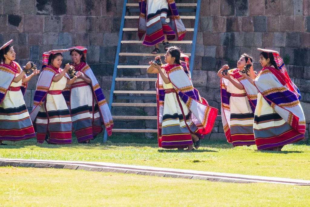 Inti Raymi festival - Female dancers at Coricancha.