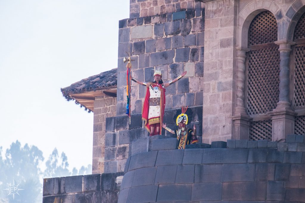 Inti Raymi festival - The Sapa Inca emerges at Coricancha.