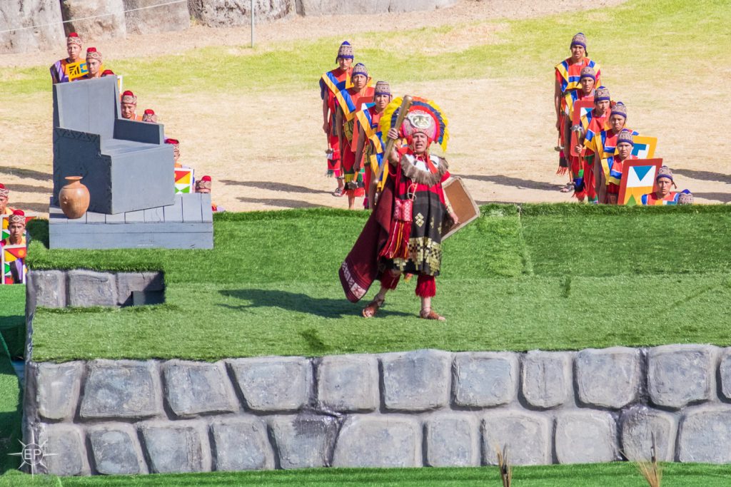 Inti Raymi festival - The Sapa Inca on the altar.