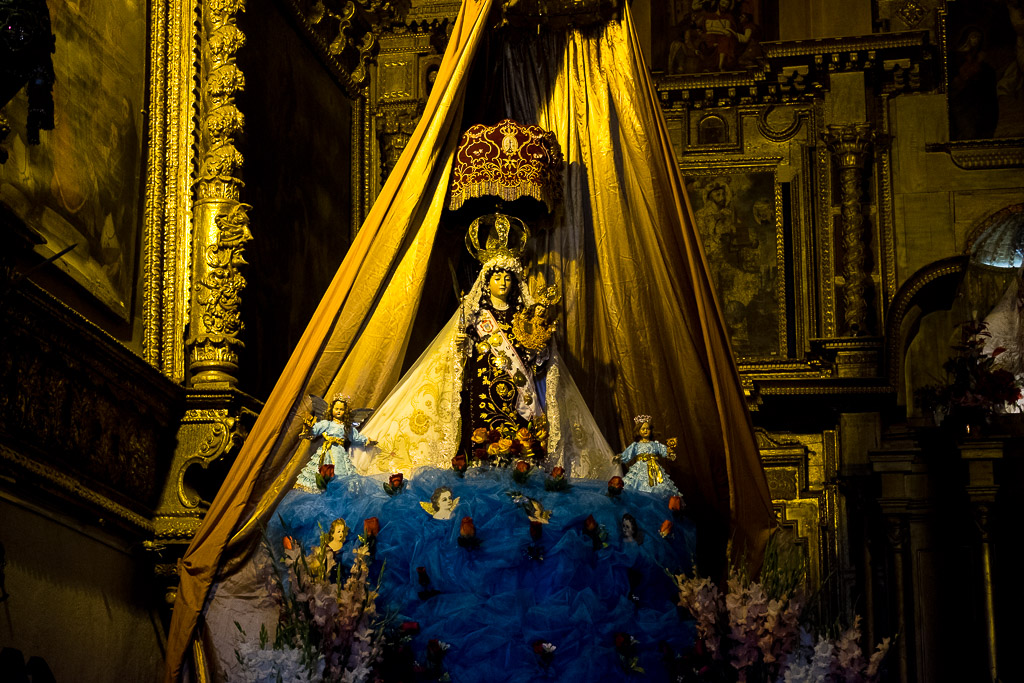 The Virgin Carmen on her pedestal in church