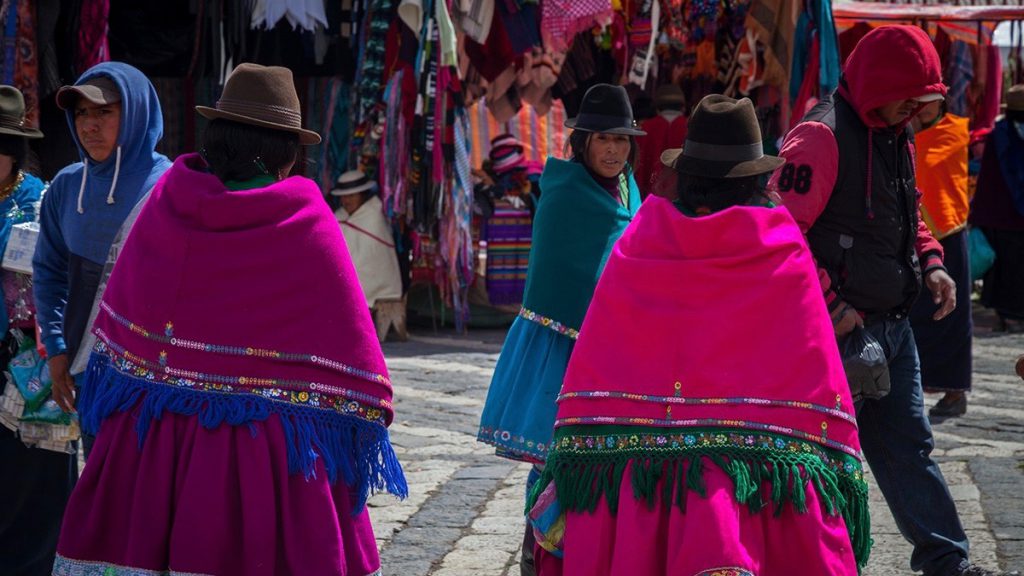 Ecuador Cruise Train - Women in traditional indigenous dress.