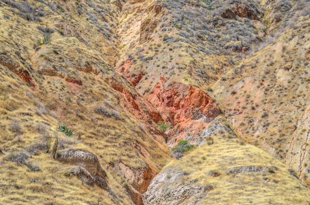 Colca Canyon trek - Red cliff face.