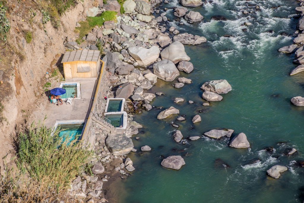 Colca Canyon trek - Llahuar Lodge pools.