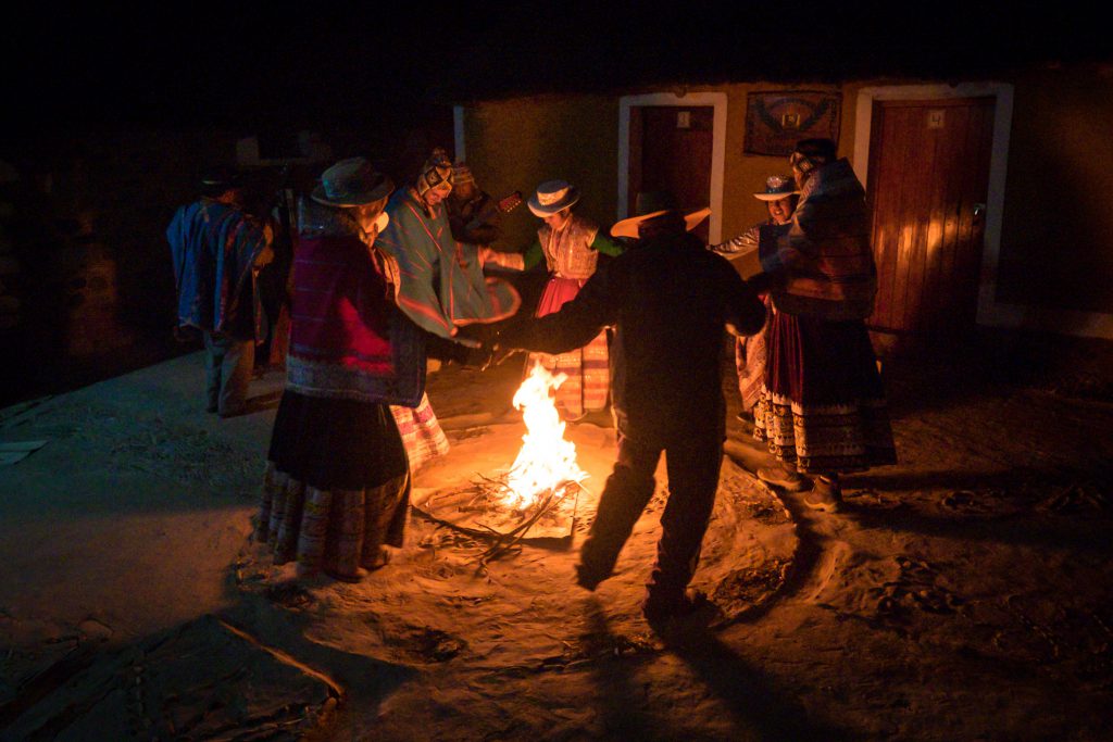 Homestay tours in Colca Canyon - Dancing around the fire.