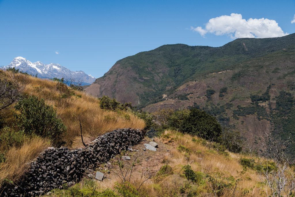 New Inca Trail to Machu Picchu, Carcel Trek - Mountain views and Inca walls.