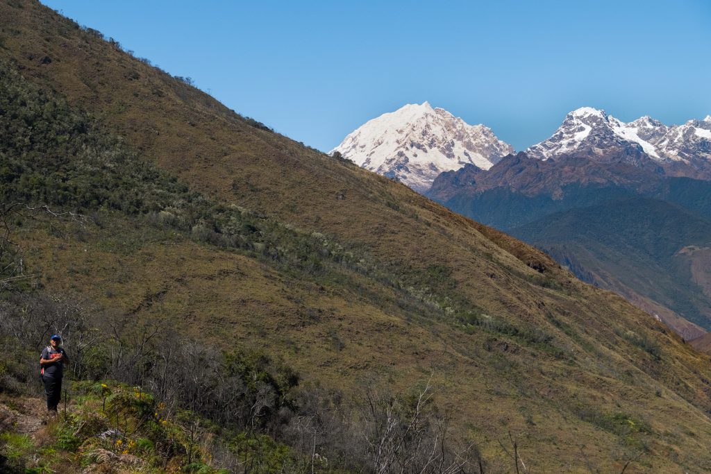 New Inca Trail to Machu Picchu, Carcel Trek - Snowy mountain views on the trail.