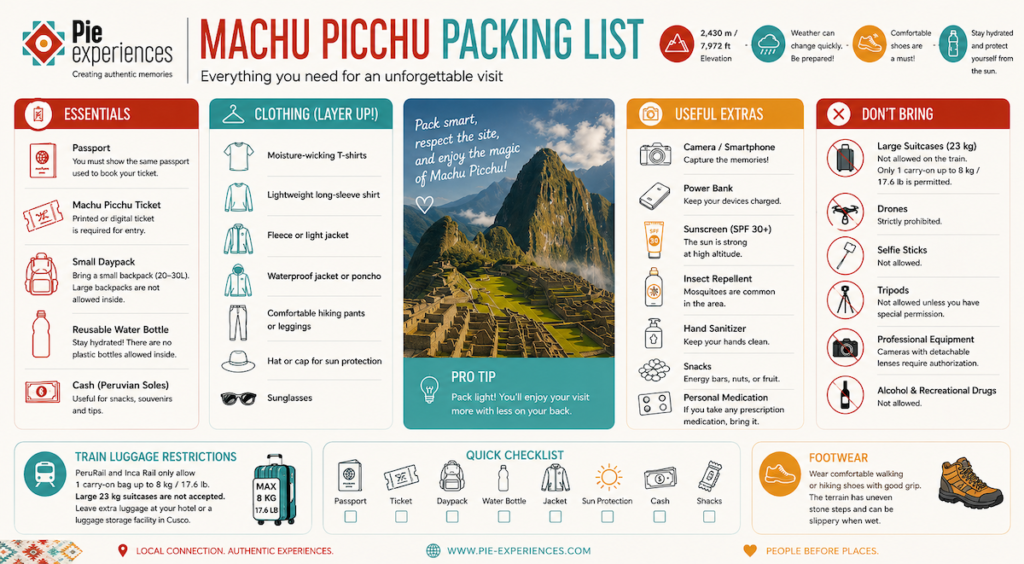 machu picchu packing list